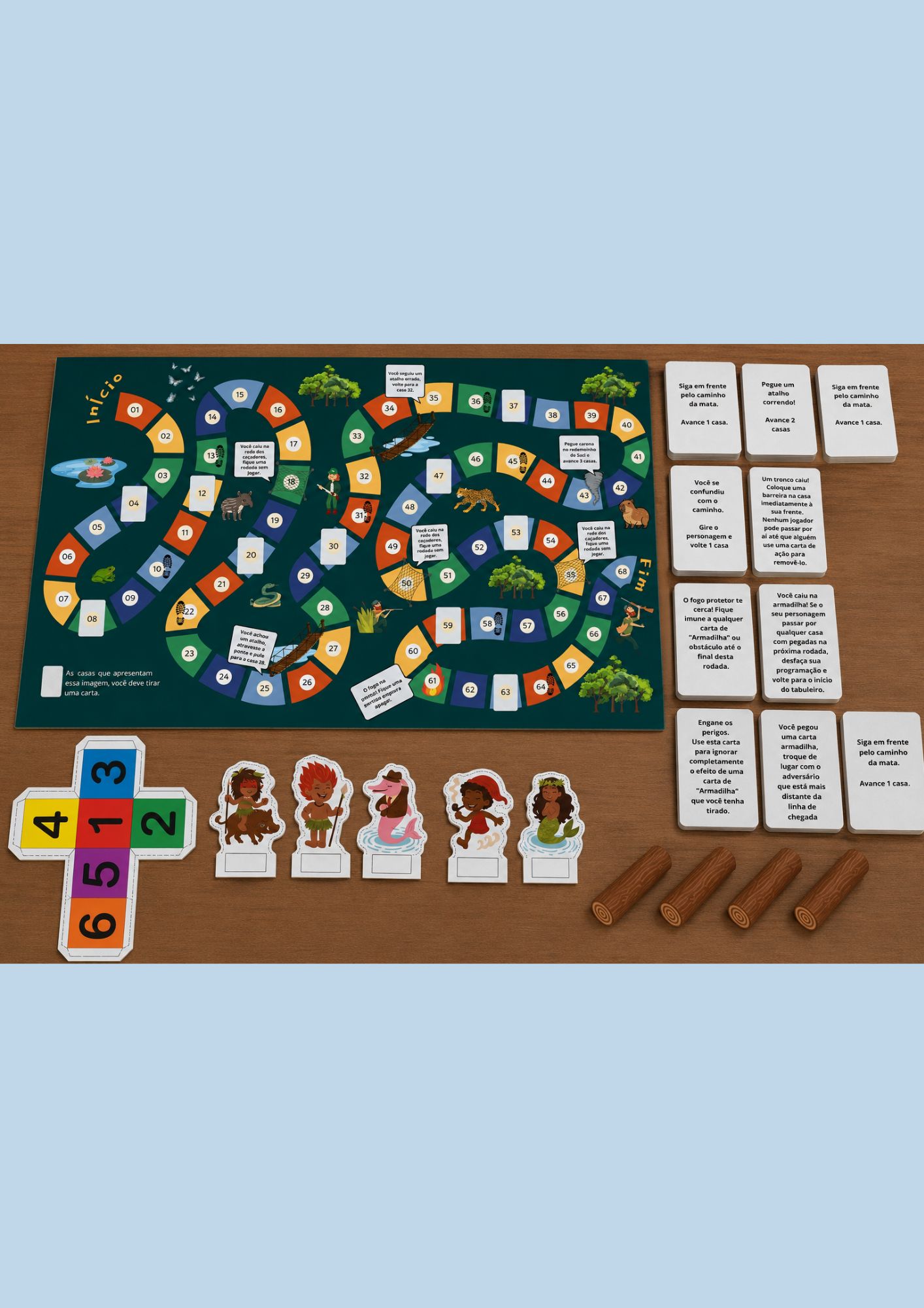 Jogo de tabuleiro: Missão guardiões da floresta